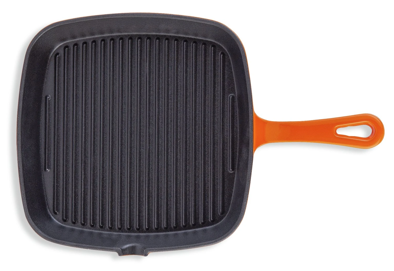 Habitat 23cm Cast Iron Griddle Pan - Orange 5 Habitat 23cm Cast Iron Griddle Pan - Orange - Image 5