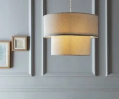 Habitat 2 Tier Linen Mix Shade - Grey -Chic Household Items 9197691 R Z002C