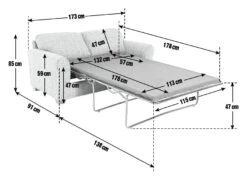 Habitat Lisbon Small Double Fabric Sofa Bed - Charcoal -Chic Household Items 9198786 R E001