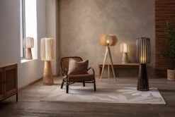 Habitat Achille Bamboo Table Lamp - Natural & White -Chic Household Items 9202256 R Z004C