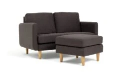 Habitat Remi Fabric 2 Seater Chaise Sofa In A Box - Charcoal -Chic Household Items 9202304 R Z005A