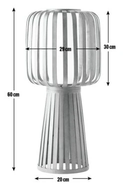 Habitat Achille Bamboo Table Lamp - Walnut & White -Chic Household Items 9202414 R E001