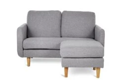 Habitat Remi Fabric 2 Seater Chaise Sofa In A Box-Light Grey -Chic Household Items 9203341 R Z002A