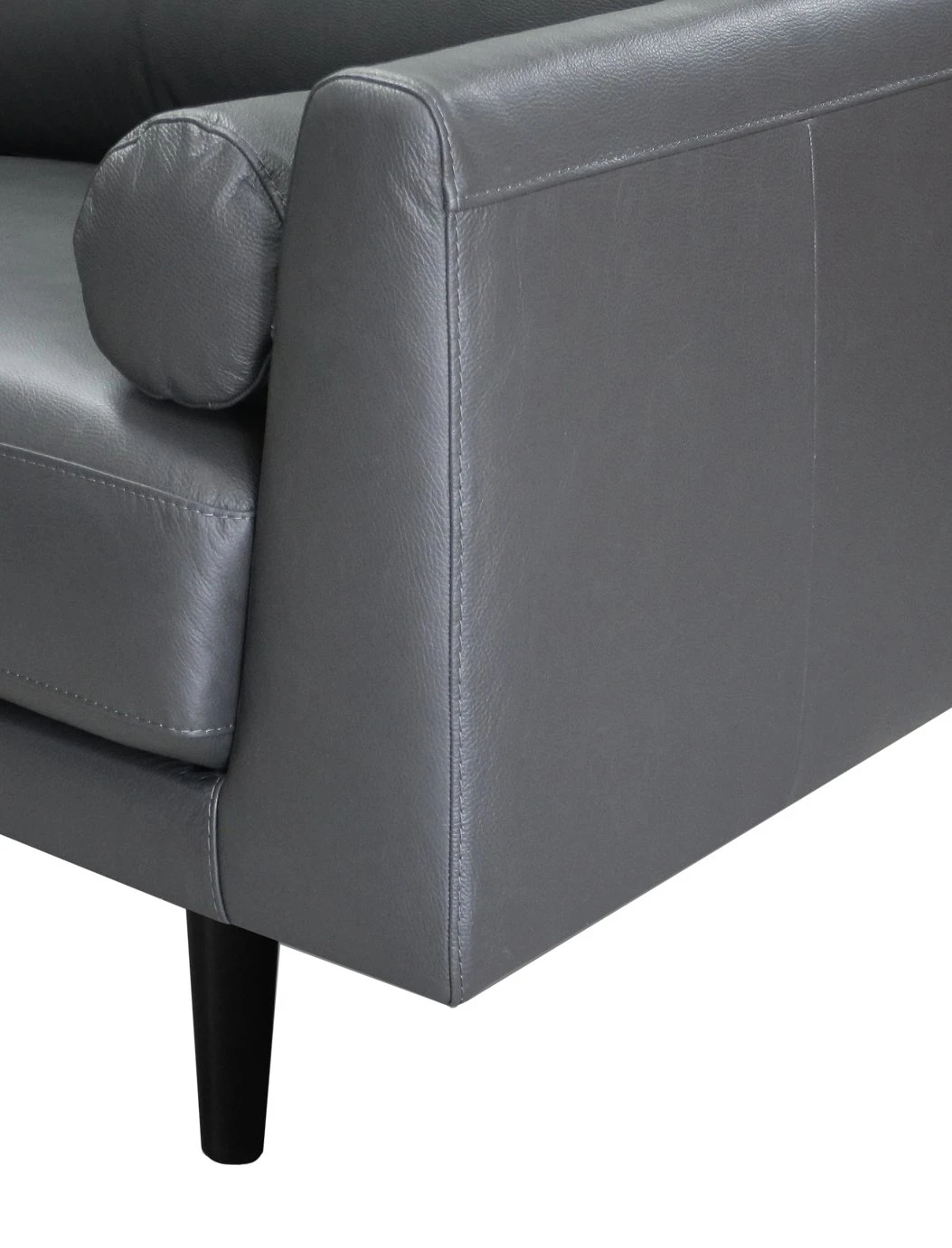 Habitat Jackson Leather 3 Seater Sofa - Grey 6 Habitat Jackson Leather 3 Seater Sofa - Grey - Image 6