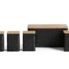 Habitat Set Of 5 Speckle Bamboo Storage - Black