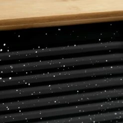 Habitat Set Of 5 Speckle Bamboo Storage - Black -Chic Household Items 9208212 R Z004A