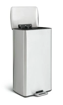 Habitat 30 Litre Modern Rectangular Bin - Silver -Chic Household Items 9212693 R Z002A