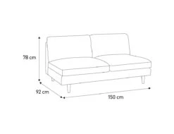 Habitat Teo Velvet 2 Seater Sofa - Yellow -Chic Household Items 9216840 R E001