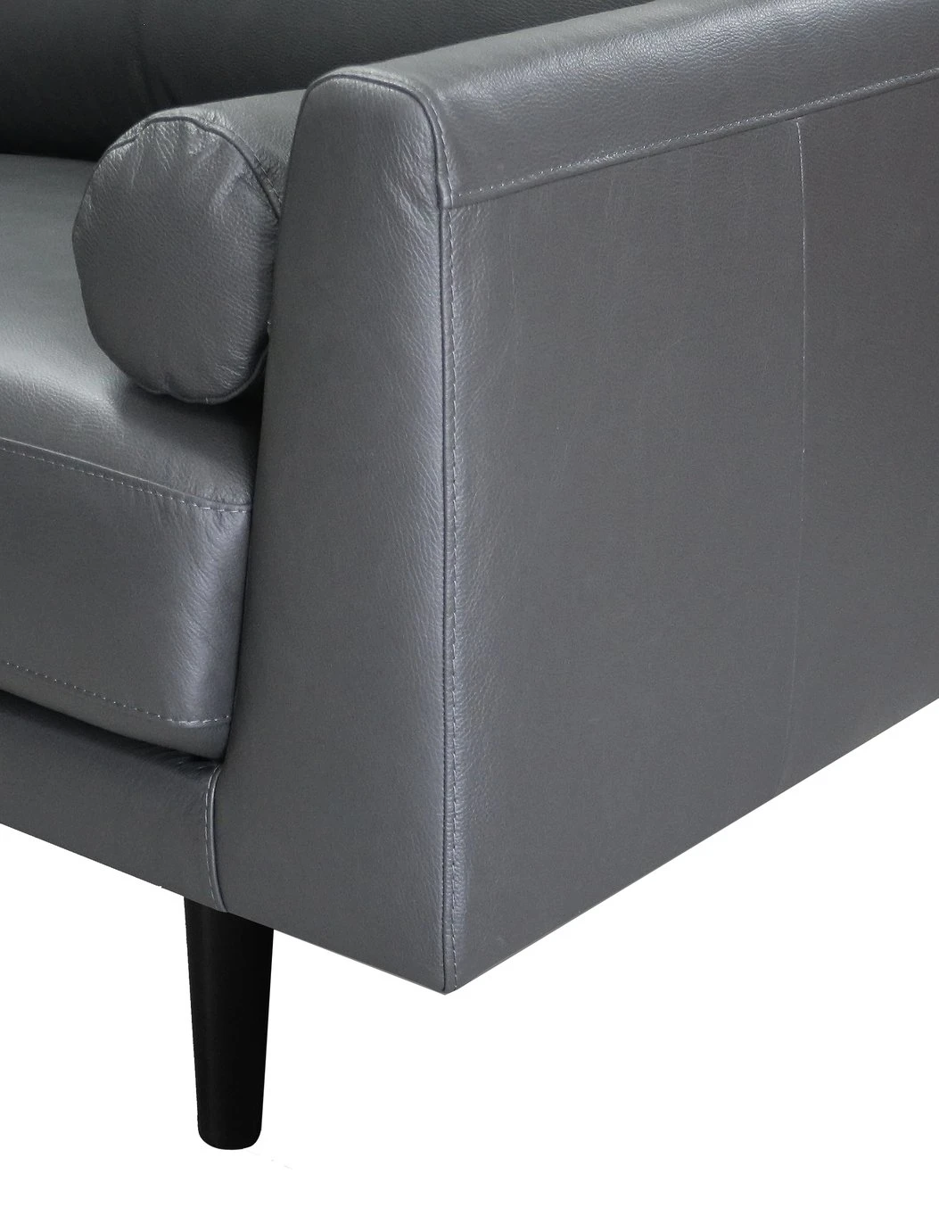 Habitat Jackson Leather 4 Seater Sofa - Grey 6 Habitat Jackson Leather 4 Seater Sofa - Grey - Image 6