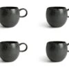 Habitat Set Of 4 Preto Stoneware Mugs