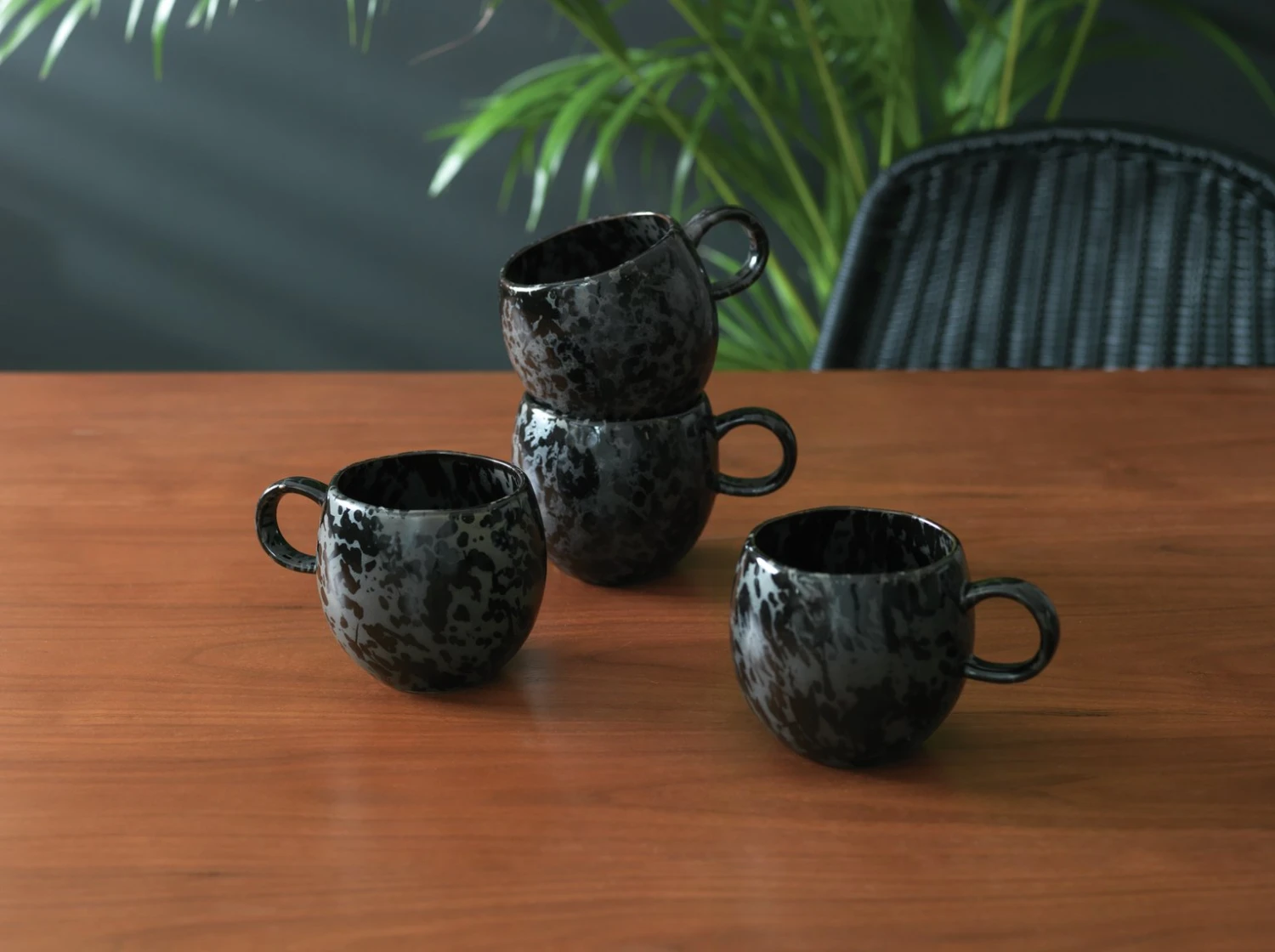 Habitat Set Of 4 Preto Stoneware Mugs 2 Habitat Set Of 4 Preto Stoneware Mugs - Image 2