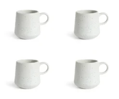 Habitat Addison Set Of 4 Speckled Mugs - White