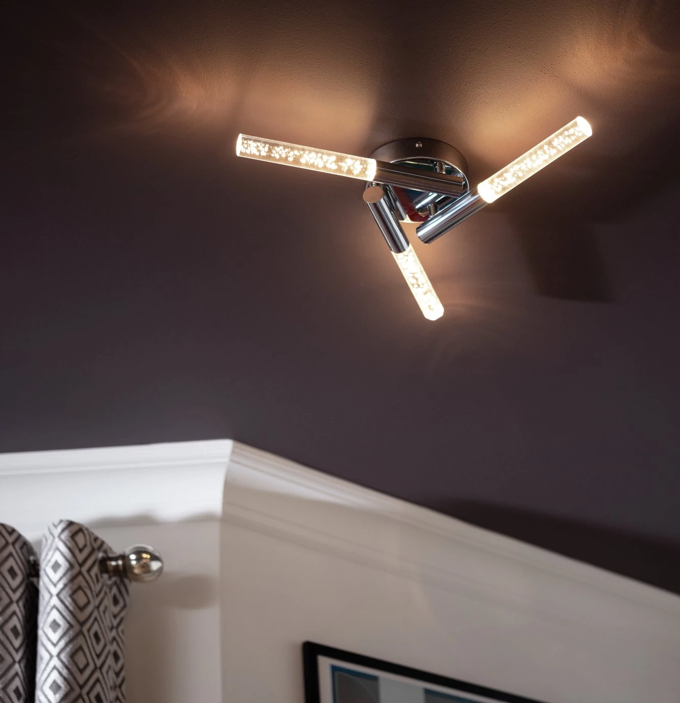 Habitat Bubble 3 Light Flush To Ceiling Light - Chrome 1 Habitat Bubble 3 Light Flush To Ceiling Light - Chrome