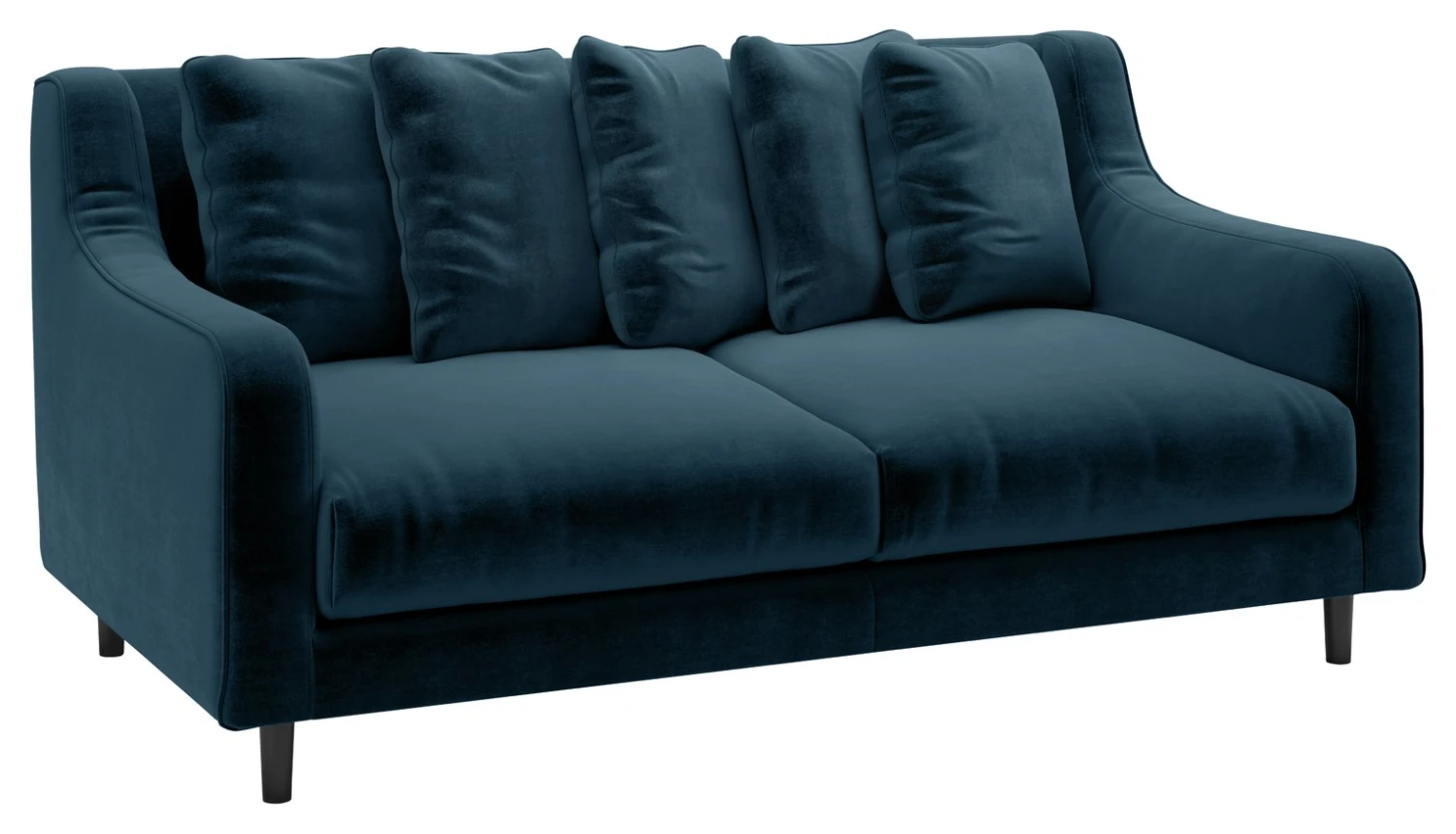Habitat Swift Velvet 3 Seater Sofa - Blue 6 Habitat Swift Velvet 3 Seater Sofa - Blue - Image 6