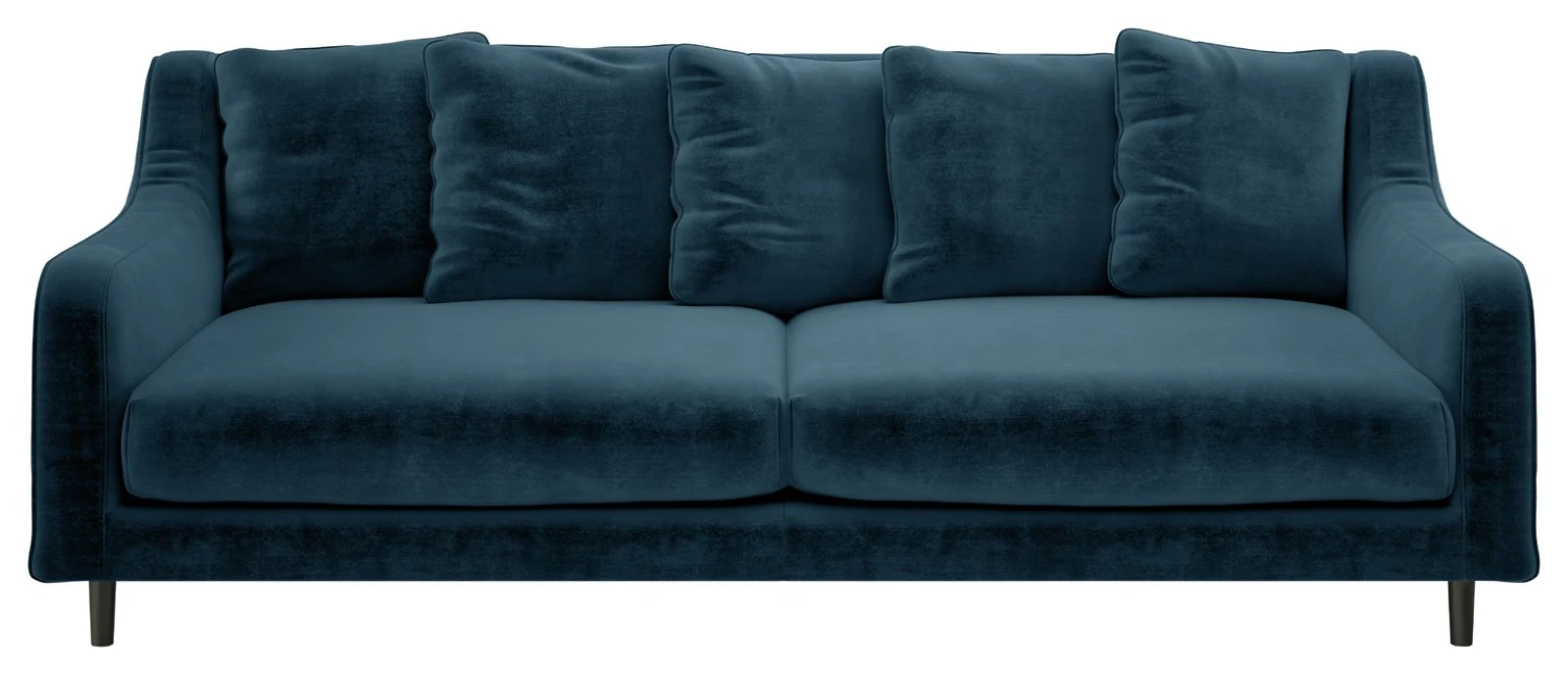 Habitat Swift Velvet 3 Seater Sofa - Blue 7 Habitat Swift Velvet 3 Seater Sofa - Blue - Image 7