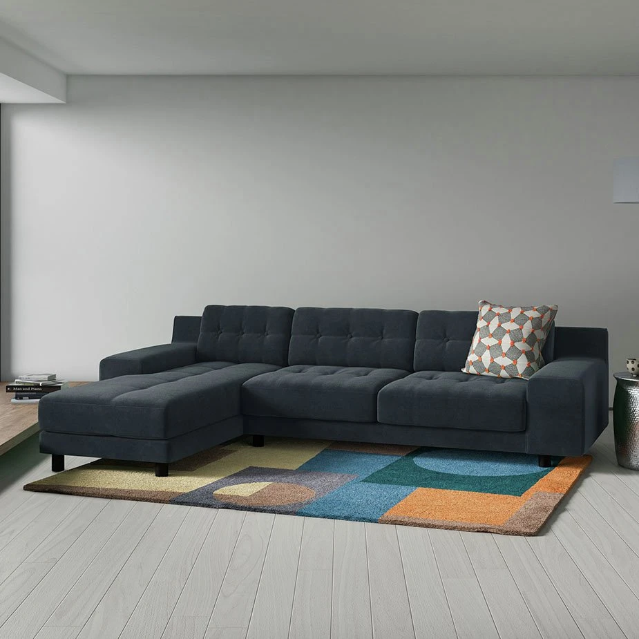 Habitat Hendricks Left Hand Corner Chaise Sofa - Charcoal 2 Habitat Hendricks Left Hand Corner Chaise Sofa - Charcoal - Image 2