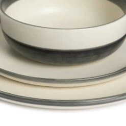 Habitat Stripe 12 Piece Stoneware Dinner Set - Multicoloured 11 Habitat Stripe 12 Piece Stoneware Dinner Set - Multicoloured -Chic Household Items 9360992 R Z001B