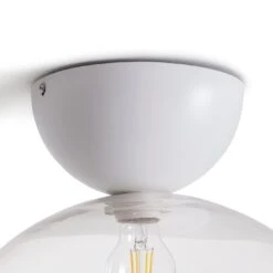 Habitat Diablo Glass Flush To Ceiling Light - White -Chic Household Items 9374029 R Z003A