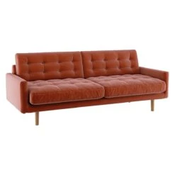 Habitat Fenner Velvet 3 Seater Sofa - Orange -Chic Household Items 9374232 R Z002A
