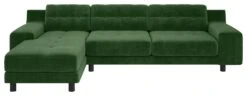 Habitat Hendricks Velvet Left Hand Corner Chaise Sofa-Green -Chic Household Items 9375554 R Z002A