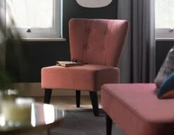 Habitat Delilah Fabric Cocktail Chair - Pink -Chic Household Items 9397336 R Z001C