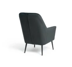 Habitat Celine Velvet Wingback Chair With Footstool-Charcoal -Chic Household Items 9401019 R Z003A