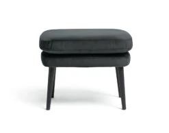 Habitat Celine Velvet Wingback Chair With Footstool-Charcoal -Chic Household Items 9401019 R Z005A