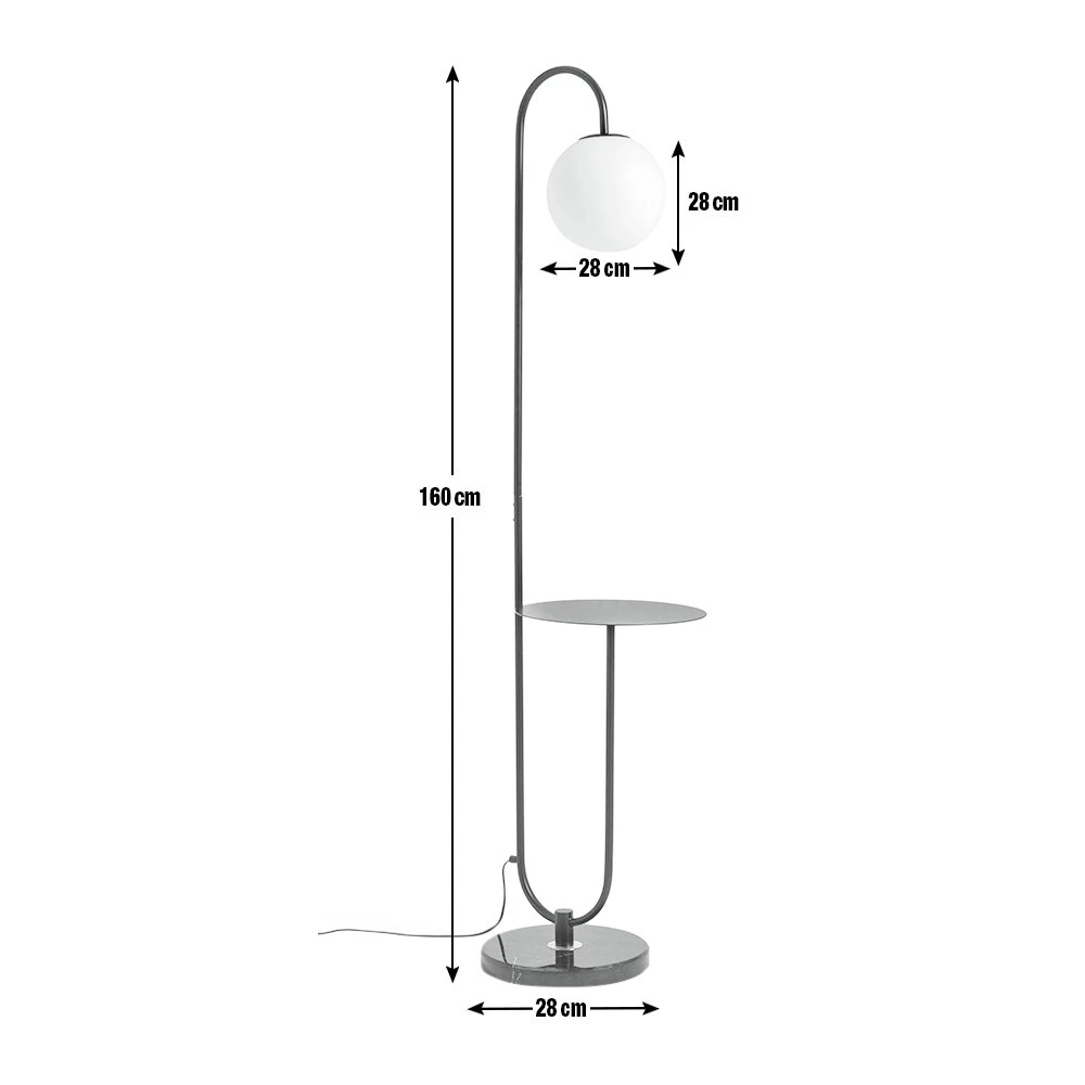 Habitat Sagara Opal Shelf Floor Lamp - Black 2 Habitat Sagara Opal Shelf Floor Lamp - Black - Image 2