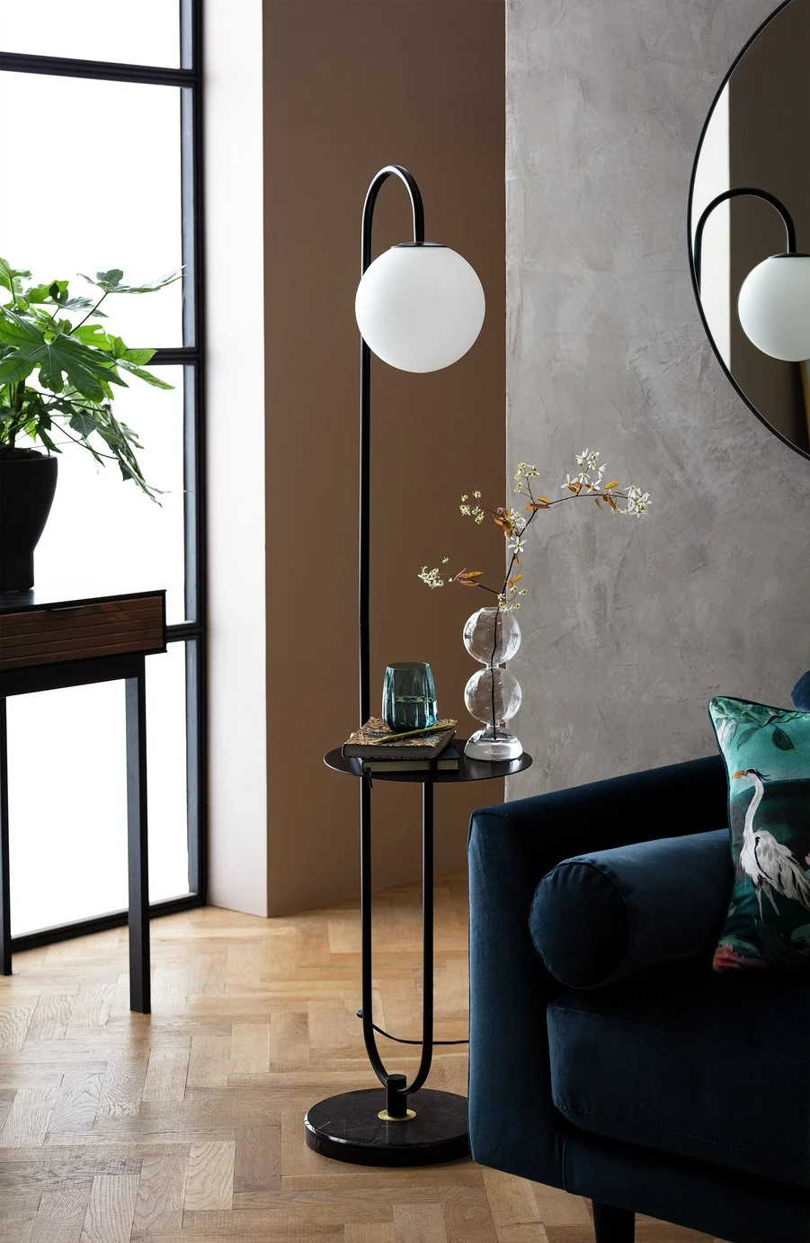 Habitat Sagara Opal Shelf Floor Lamp - Black 1 Habitat Sagara Opal Shelf Floor Lamp - Black