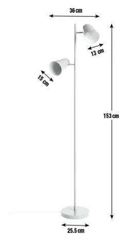 Habitat Iras Double Head Floor Lamp - Grey 11 Habitat Iras Double Head Floor Lamp - Grey -Chic Household Items 9404779 R E001