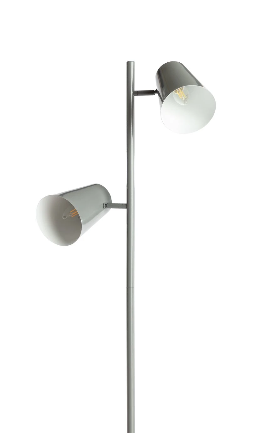 Habitat Iras Double Head Floor Lamp - Grey 7 Habitat Iras Double Head Floor Lamp - Grey - Image 7