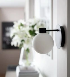 Habitat Salarino Opal Glass Bathroom Wall Light - Black -Chic Household Items 9404999 R Z002C