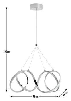 Habitat Spiral Metal LED Pendant Light - Chrome -Chic Household Items 9405486 R E001