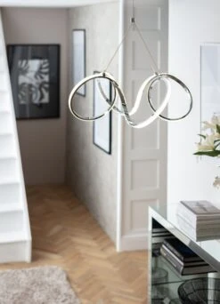 Habitat Spiral Metal LED Pendant Light - Chrome -Chic Household Items 9405486 R Z002C