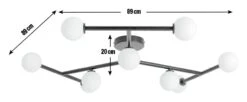 Habitat Alonso 9 Light Flush To Ceiling Light -Black & White -Chic Household Items 9405998 R E001