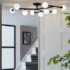 Habitat Alonso 9 Light Flush To Ceiling Light -Black & White