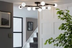 Habitat Alonso 9 Light Flush To Ceiling Light -Black & White -Chic Household Items 9405998 R Z002C
