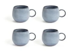 Habitat Evora Set Of 4 Stoneware Mugs - Blue