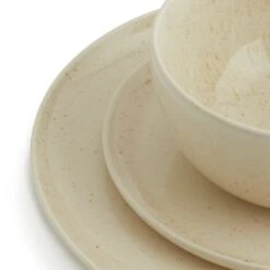Habitat Evora 12 Piece Stoneware Dinner Set - Natural -Chic Household Items 9424261 R Z005A
