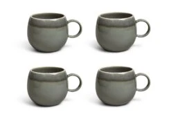 Habitat Evora Set Of 4 Stoneware Mugs - Green