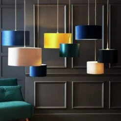 Habitat 40cm Velvet Shade - Navy 17 Habitat 40cm Velvet Shade - Navy -Chic Household Items 9431508 R Z005C