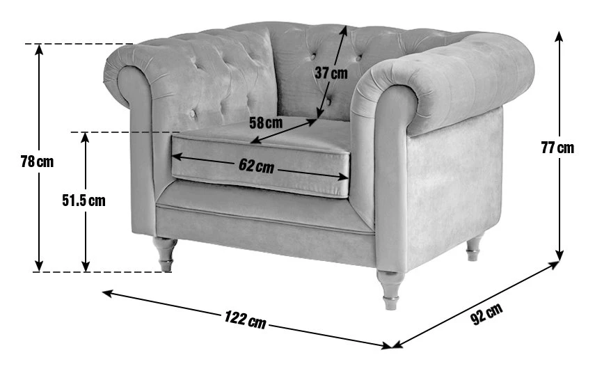 Habitat Chesterfield Velvet Armchair - Light Grey 9 Habitat Chesterfield Velvet Armchair - Light Grey - Image 9