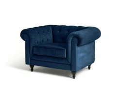 Habitat Chesterfield Velvet Armchair - Blue 14 Habitat Chesterfield Velvet Armchair - Blue -Chic Household Items 9449325 R Z002A