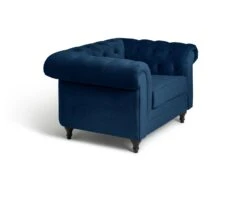 Habitat Chesterfield Velvet Armchair - Blue 16 Habitat Chesterfield Velvet Armchair - Blue -Chic Household Items 9449325 R Z004A