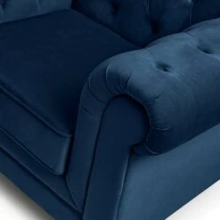 Habitat Chesterfield Velvet Armchair - Blue 18 Habitat Chesterfield Velvet Armchair - Blue -Chic Household Items 9449325 R Z006A