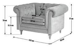 Habitat Chesterfield Velvet Armchair - Blue 19 Habitat Chesterfield Velvet Armchair - Blue -Chic Household Items 9449325 R Z020A