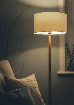 Habitat Pole Floor Lamp Base Only - Oak -Chic Household Items 9456033 R Z002C