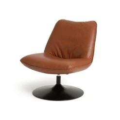 Habitat Nanna Faux Leather Swivel Chair - Tan -Chic Household Items 9466047 R Z002A