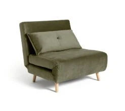 Habitat Roma Single Velvet Chairbed - Sage Green