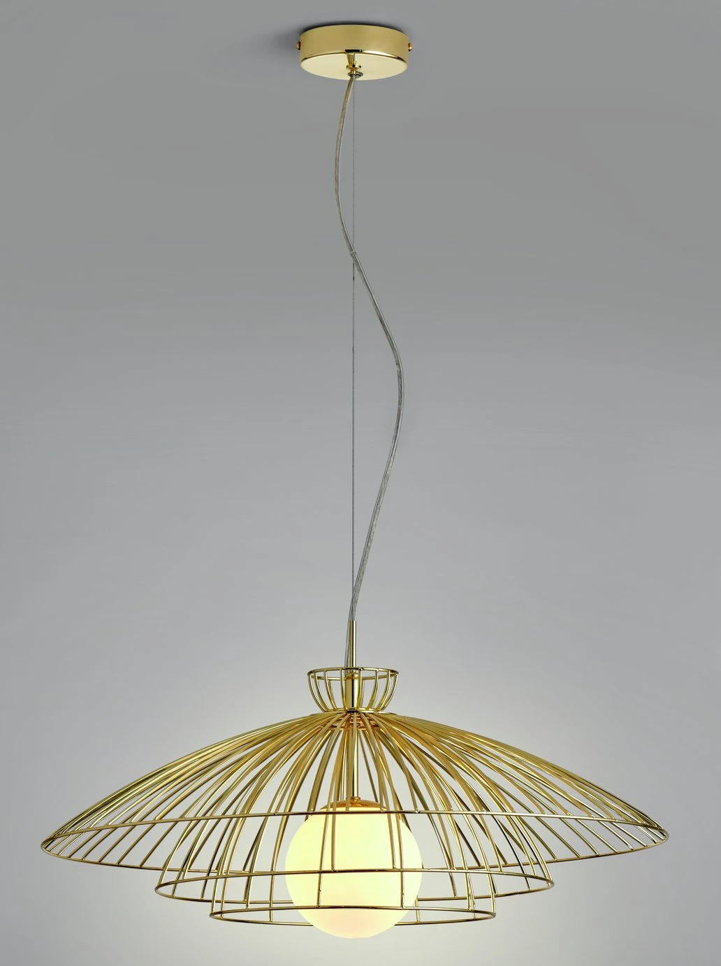 Habitat Kiso Opal 3 Tier Pendant Shade - Brass 2 Habitat Kiso Opal 3 Tier Pendant Shade - Brass - Image 2